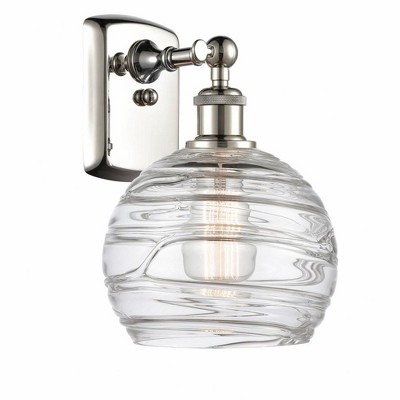 Athens Deco Swirl - 1 Light Wall Sconce In Industrial Style-13 Inches Tall and 8 Inches Wide