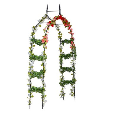 Black Metal Garden Arch Arbor for Climbing Plants