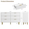 Fluted Dresser for Bedroom with 3 Drawers, Wooden Chest of Drawers with Metal Handle & Feet, Dresser for Living Room, Hallway, Bedroom - 3 of 4