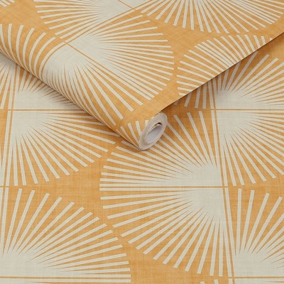 Turmeric Yellow and Cream Geometric Peel and Stick Wallpaper