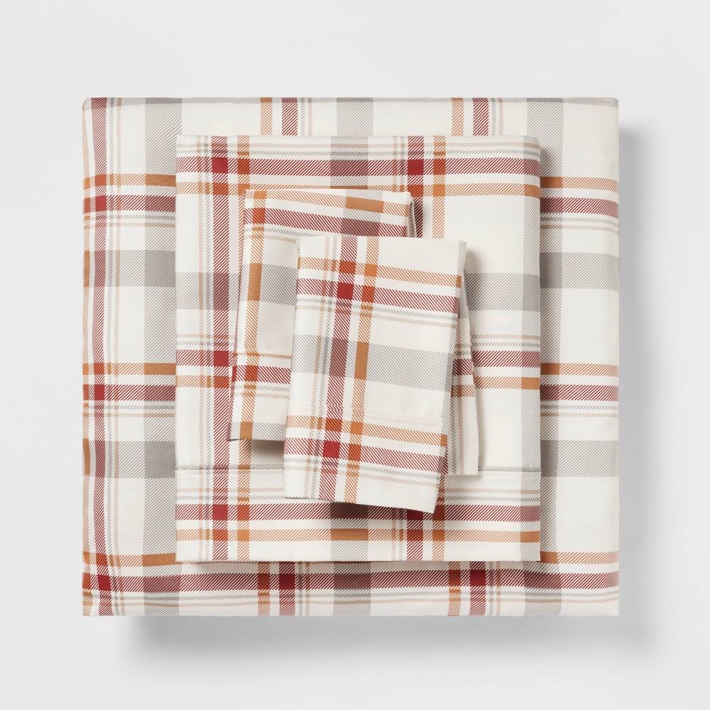 Queen 400 Thread Count Fall Pattern Performance Sheet Set Plaid - Threshold