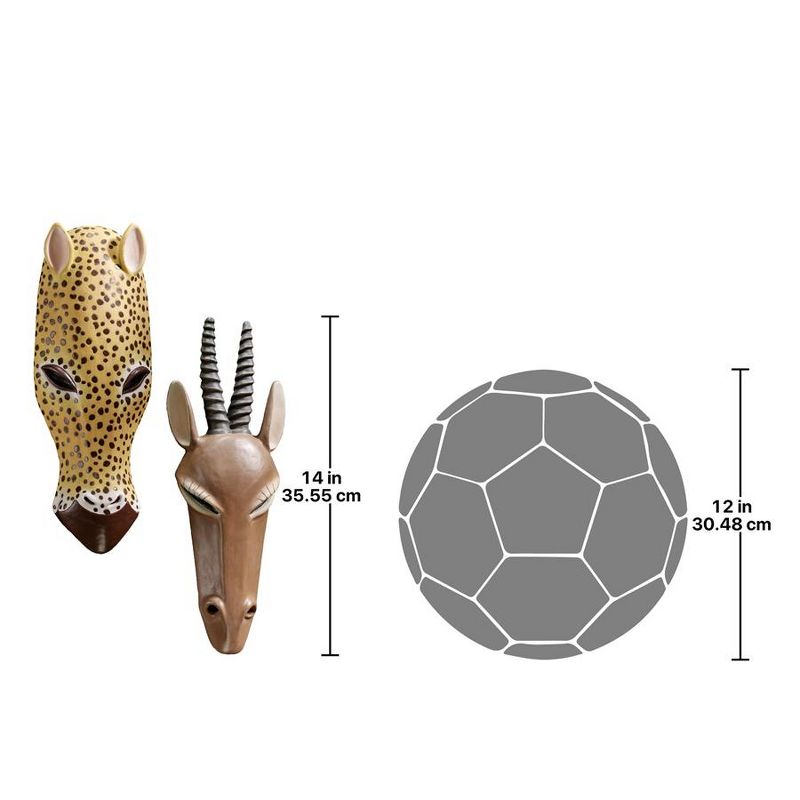 Design Toscano African Serengeti Inspired Animal Wall Mask: Gemsbok & Jaguar, 3 of 4