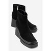 Livia - Black Suede Leather Wedge Boot (Women) black suede 6 Forever & Always Shoes US - 2 of 4