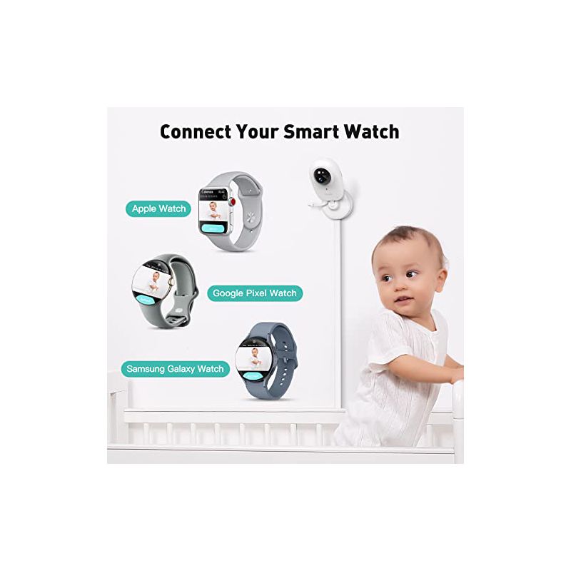 Simyke Smart Baby Monitor - 1080P HD Camera, Smartwatch Connectivity, 4 of 7