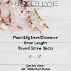Marquise CZ Flat Back Earrings for Cartilage Helix Tragus Lobe 18g 6mm Post Sterling Silver 1 pair by Ginger Lyne - 3 of 4