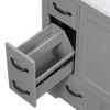 NicBex 36'' Bathroom Storage Cabinet with Sink, Bathroom Vanity, 1 Spacious Cabinet Door with Adjustable Shelf, 6 Drawers for Bathroom, Gray - 3 of 4