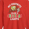 Boys' - SpongeBob SquarePants - My Favorite Color Is Christmas Lights Long Sleeve Graphic T-Shirt - 2 of 4