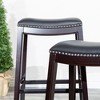 NicBex 24"/32" Bar Stools Set of 2,Counter Height Bar Stools with Nailhead Trim,Bonded Leather Stools for Kitchen Counter & Dining - 3 of 4