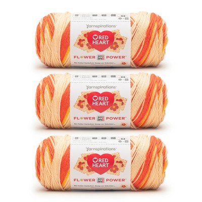 Red Heart All in ONE Flower Power Yarn 24 Pack-Rosy Disposition