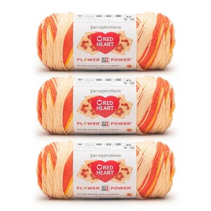 Red Heart All in ONE Flower Power Yarn 24 Pack-Rosy Disposition - 1 of 4