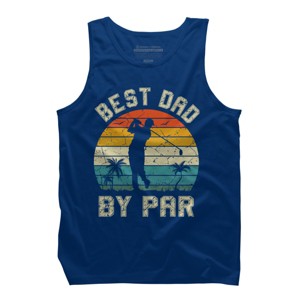 Men's Design By Humans Best Dad By Par Tropical Golf By Tank Top - 1 of 2