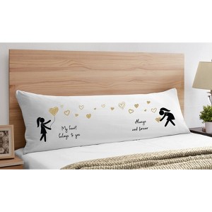 Sweet Jojo Designs Girl Body Pillow Cover (Pillow Not Included) 54in.x20in. Hers and Hers Gold Black White - 1 of 3