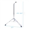 SEVOBAL Drum and Percussion Accessories, Double-Braced Straight Cymbal Stand with Adjustable Height for Live, Silver, 24.8"*4.72"*3.94" - 4 of 4