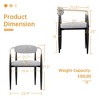 Grey Boucle Dining Chair Set of 2, Mid-Century Luxury Upholstered Armchairs for Kitchen Restaurant Café-Morden Fort - 4 of 4