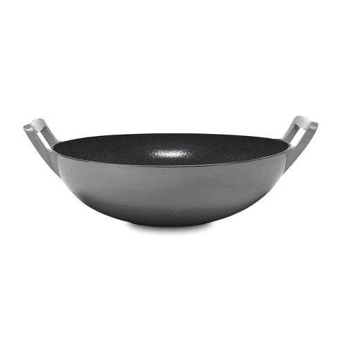 14 Inch Cast Iron Pizza Pan, Dual Handles Skillet Frying Pan For