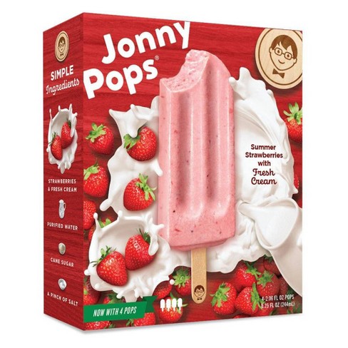 JonnyPops Strawberries & Cream Frozen Fruit Bars - 4pk/8.25oz - image 1 of 3