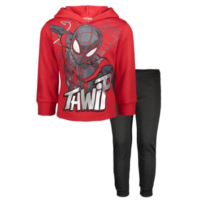 Marvel Avengers Spiderman Fleece-Set – Kapuzenpulli & Jogginghose Für Kids (Gr. 2T–18)