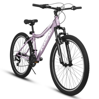Okak 24/26IN Mountain Bike with Carbon Steel Frame, 21-Speed Kids Bike with Front Suspension and Dual V-Brakes, Bicycle for Kids and Adults