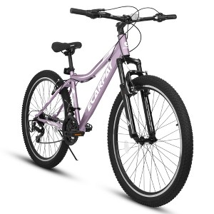 Okak 24/26IN Mountain Bike with Carbon Steel Frame, 21-Speed Kids Bike with Front Suspension and Dual V-Brakes, Bicycle for Kids and Adults - 1 of 4