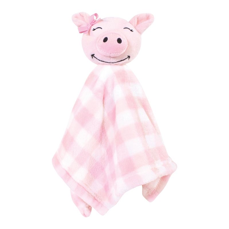 Hudson Baby Infant Girl Plush Blanket with Security Blanket, Pig, One Size, 3 of 5