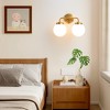POWLIG Modern Vanity Light Fixture - Bathroom Mirror Lighting with Milk White Glass Globe Shades - 2 of 4