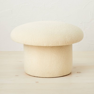 Maddalena Mushroom Stool Cream - Opalhouse designed with Jungalow: Bohemian Vanity Ottoman, Off-White Upholstered Plywood Bench