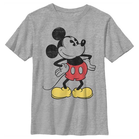 Boy's Mickey & Friends Large Retro Pose T-shirt - Athletic Heather ...