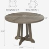 47" Round Pedestal Dining Table for 4 - Sturdy Wood w/ Sturdy Base, 4-Piece Tabletop for Kitchen/Dining/Living Room - 2 of 4
