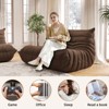 SYFERLORY Soft Beanbag Chair Set of 2，Bean Bag Chairs for Teens with High-Resilience Foam, Non-Slip Base Floor Lounge Sofa,Living Room, Brown - 4 of 4