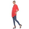 Women's Stretchy Button-Down Tunic - White Mark - 3 of 4