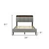HomeRoots Gray Tufted Upholstered Full Bed Frame With USB - 3 of 4