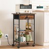 MaseiKar Printer Stand with Charging Station, 3-Tier Mobile Printer Table, Printer Cart with Fabric Drawer and S Hooks, Printer Desk with Power Outlet - 4 of 4