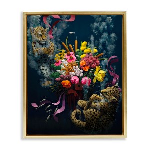 Stupell Industries Bouquet with Leopards Underwater Floating Frame Canvas Art - 1 of 4