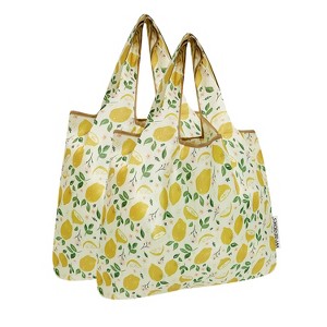 Wrapables Medium Foldable Tote Nylon Reusable Grocery Bags, Set of 2 - 1 of 4