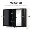 CSBDHome Double Door Mirrored Wall Cabinet with Rounded Edges – Black – Modern Bathroom Storage - 2 of 4