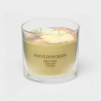  Glass Jar 2-Wick Island Pineapple Candle Vibrant Yellow - Room Essentials™