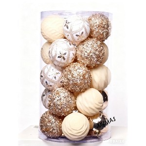 25 Pcs 2.36" Christmas Tree Ornaments Set, Christmas Ball Decorations, Suitable for Christmas Party, Holiday Wedding Indoor and Outdoor Decoration - 1 of 1