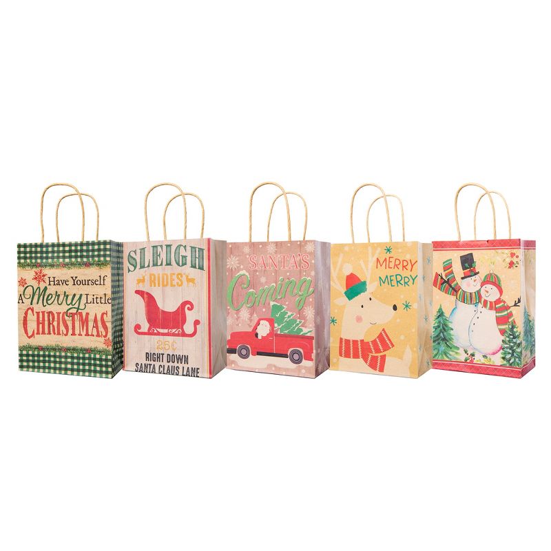 Lindy Bowman Pack of 15 Assorted Medium Christmas Gift Bags with Handle, 2 of 3