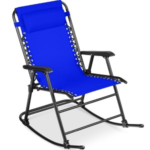 Best Choice Products Folding Outdoor Zero Gravity Rocking Lounge Chair w/ Headrest Pillow - 1 of 4