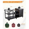 Grill Table for Big Green Egg Style BBQ, Heavy Duty Metal Outdoor Grill Station Prep Table with Storage,Compatible with Large Big Green Egg - 2 of 4