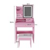 Vanity Desk with LED Mirror Lights and Power Outlet Charging Station, Makeup Dressing Table with Storage Stool - 2 of 4