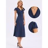 INSPIRE CHIC Women's Summer Polka Dot Cap Sleeve V Neck Lace Trim Decor Casual Midi Dresses - 2 of 4