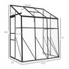 6' x 4' Walk-in Polycarbonate Greenhouse, Lean-to Aluminum Green House with Rain Gutter and Foundation - 3 of 4