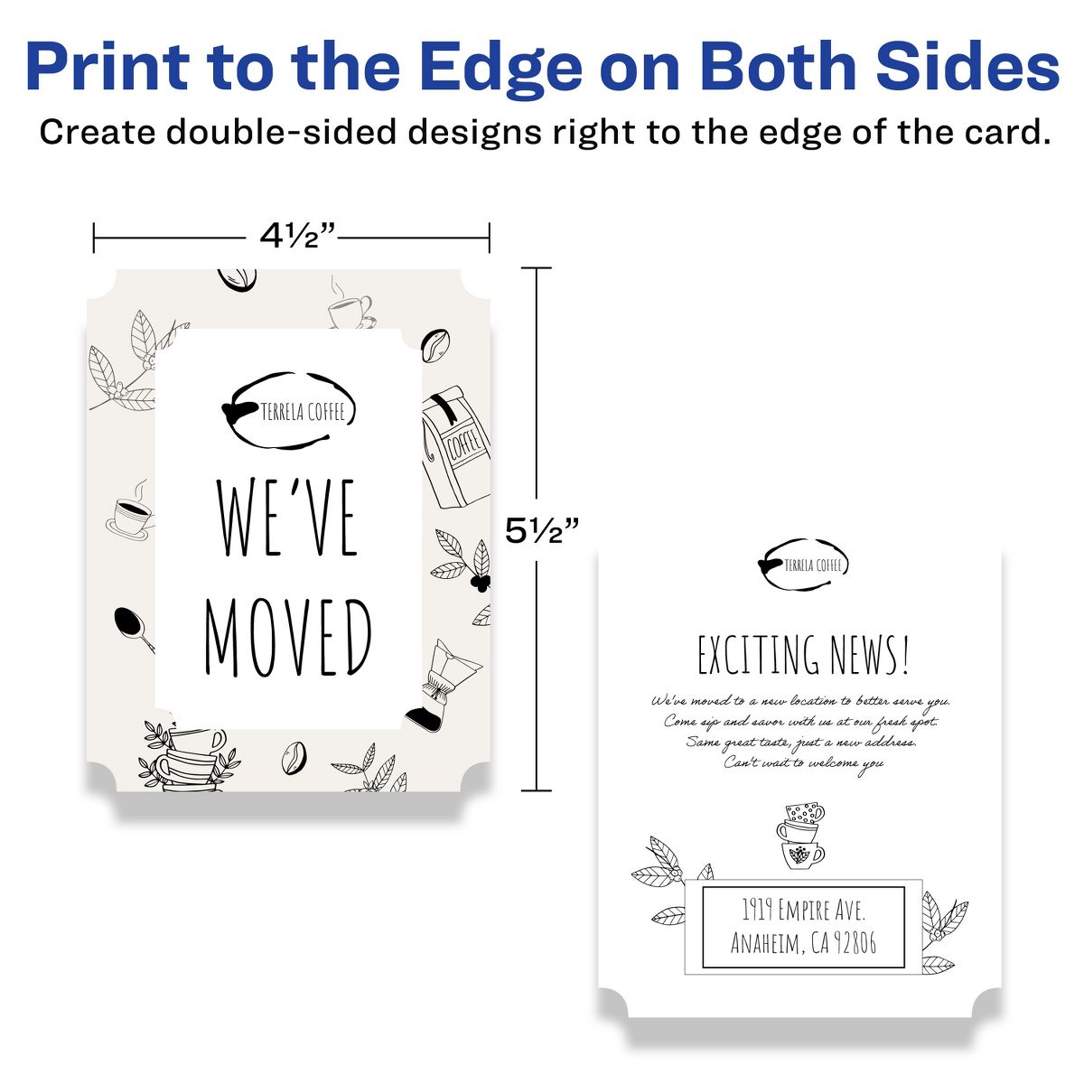 Avery Printable Matte White Corner Cards with Sure, 4.25" x 5.5" Rectangle Scalloped - thumbnail 6