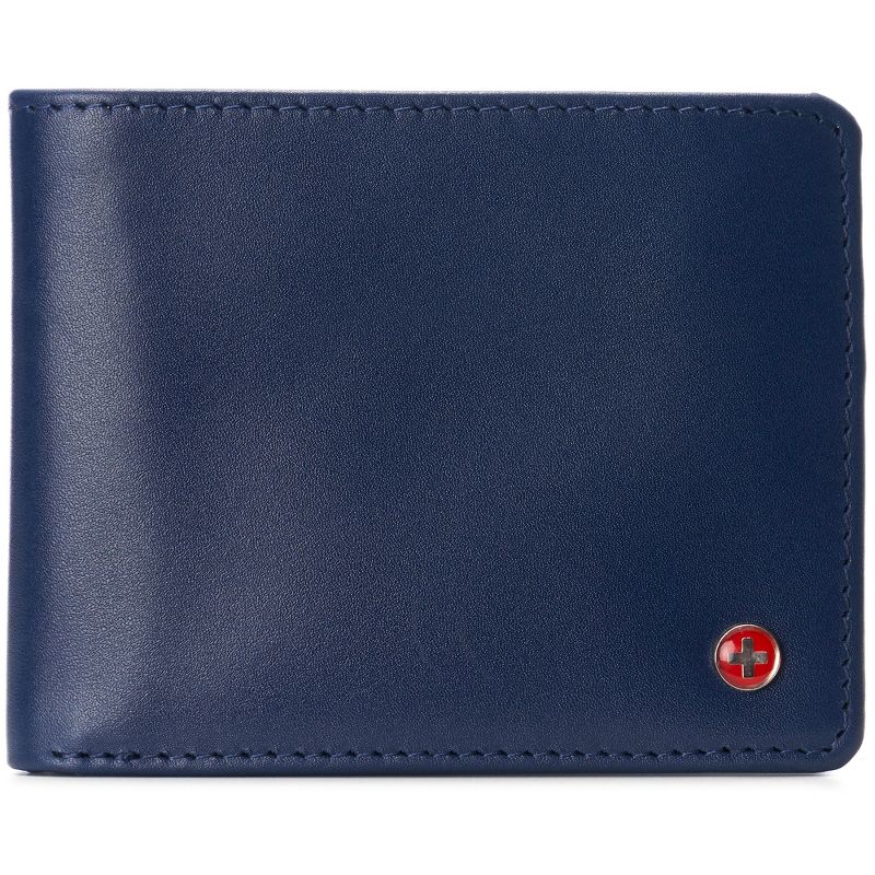 Alpine Swiss Mens Connor RFID Bifold Wallet Passcase Smooth Leather Comes in a Gift Box, 1 of 7