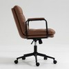 Lycvki PU Leather Ergonomic Office Chair with Wheels and Arms - 3 of 4