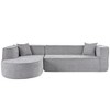 Modern Style Sectional Sofa,Sponge Sectional Sofa Couch,Modular L-Shape Sofa Couch with Elegant curved design and luxurious chenille fabric,two throw pillows,for Living Room, Study - 3 of 4
