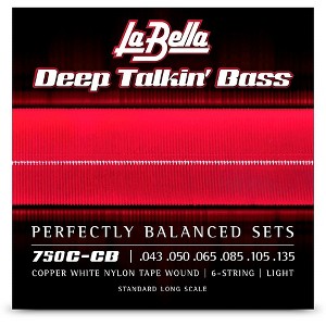 La Bella Deep Talkin' Bass Copper White Nylon Tape Wound 6-String Bass Strings - 1 of 1