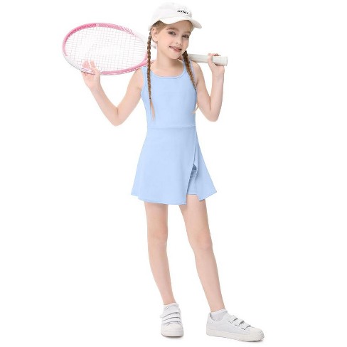 Girls Silt Tennis Dress With Built in Shorts Girls Athletic Dress Sleeveless A Line Tennis Dress Pleated Girls Golf Dress blue 130 Target