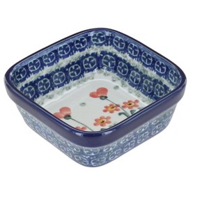 Blue Rose Polish Pottery 428 Ceramika Artystyczna Small Square Dish - 1 of 1